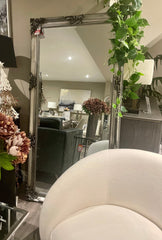 Juliette large French mirror 180 x 90 cm antiqued silver reduced to clear-French full size mirror-Renaissance Design Studio