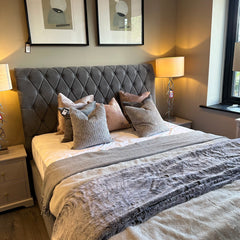 Kildare chesterfield bed in grey Dublin clearance FLASH SALE-deep buttoned bed-Renaissance Design Studio