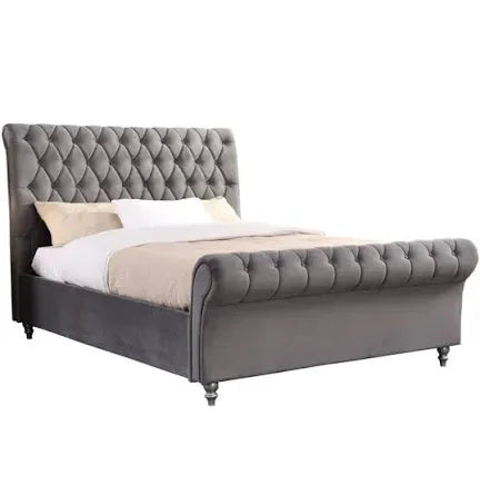Kildare chesterfield bed in grey Dublin clearance FLASH SALE-deep buttoned bed-Renaissance Design Studio