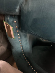 Marine Green Teal Luxurious Lucia Tufted Dining Chairs set of 2 for collection Half Price-Dining chair-Renaissance Design Studio