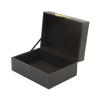 Matte Black jewellery box with gold catch-jewellery boxes-Renaissance Design Studio