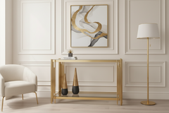 Cohen  Tubular Gold Console Table  REDUCED Free delivery or collect and get a free €30 gift card