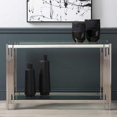 Medina Cohen tubular console table chrome reduced last one-Console Table-Renaissance Design Studio