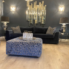 Medina Footstool ottoman in magna charcoal-Sofas-Renaissance Design Studio