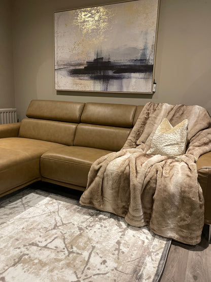 Mezzana Italian top Grade leather chaise sofa further reduced LAST ONE-Chaise sofa-Renaissance Design Studio