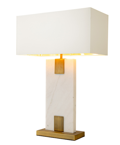 Nahanni White marble table lamp-Renaissance Design Studio