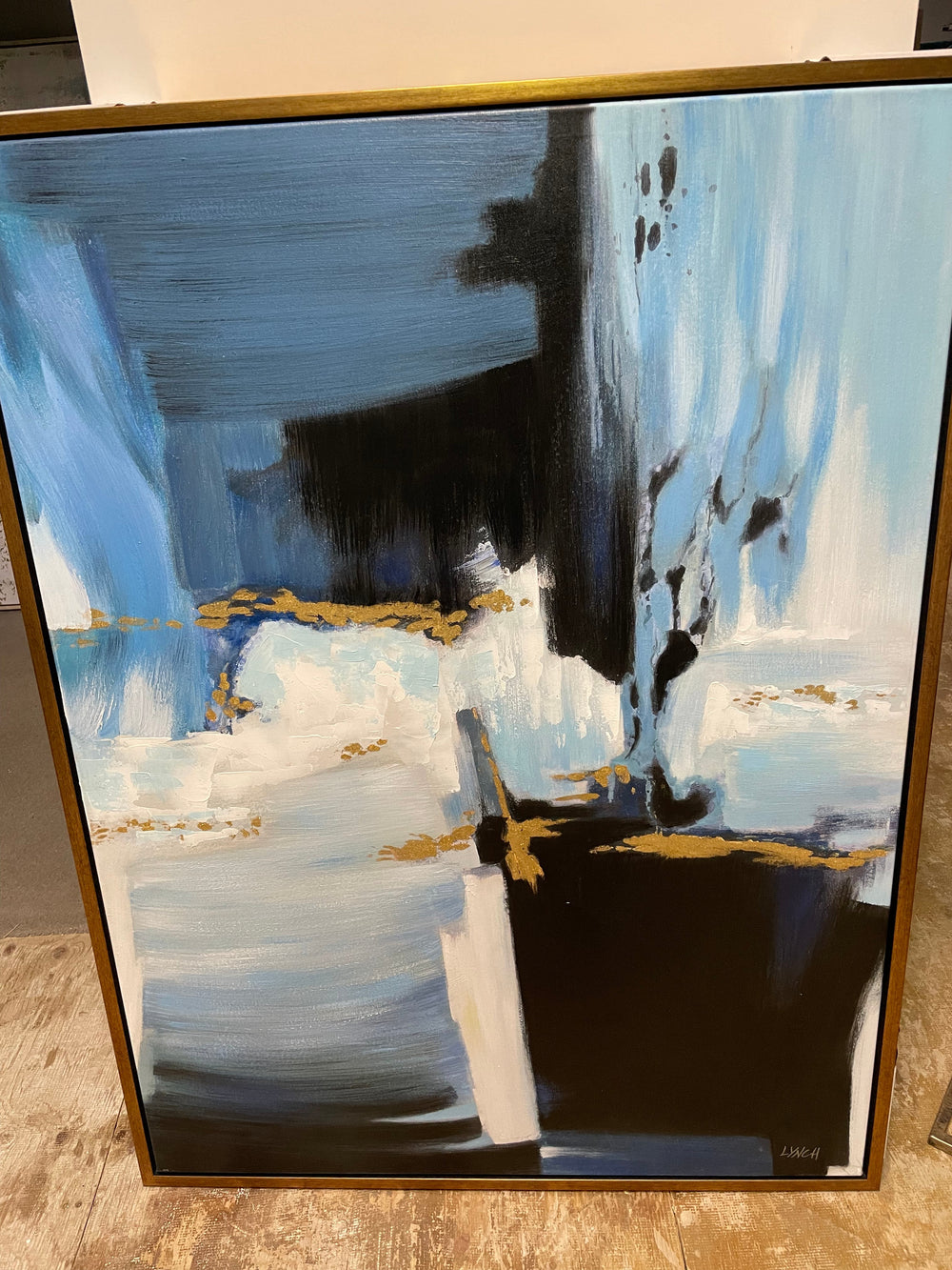 Navy & Gold original Ollie Art-Wall Art-Renaissance Design Studio