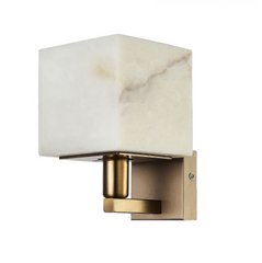 Radley stunning contemporary Wall Light with Alabaster on Muted Bronze-Wall Light Fixtures-Renaissance Design Studio