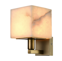 Radley stunning contemporary Wall Light with Alabaster on Muted Bronze-Wall Light Fixtures-Renaissance Design Studio
