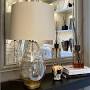 Roma Cognac Glass table lamp with shade reduced-Table Lamp-Renaissance Design Studio