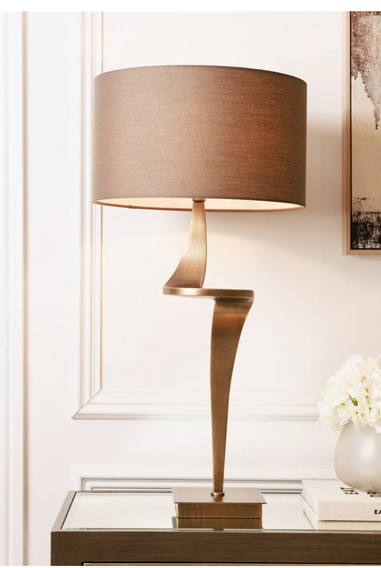 Sahara E Brass Table Lamp reduced-Table Lamp-Renaissance Design Studio
