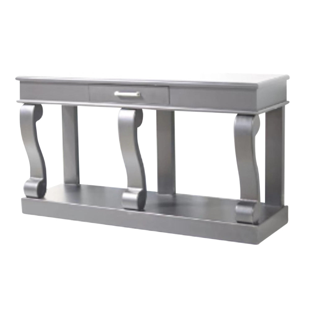 Samuel Savoy Scroll console table 150 cm with drawer in Black-Console Table-Renaissance Design Studio