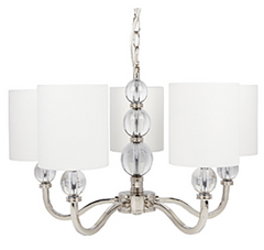 Sofia 5 Arm Pendant in nickel or mocha by RV Ashley-Renaissance Design Studio
