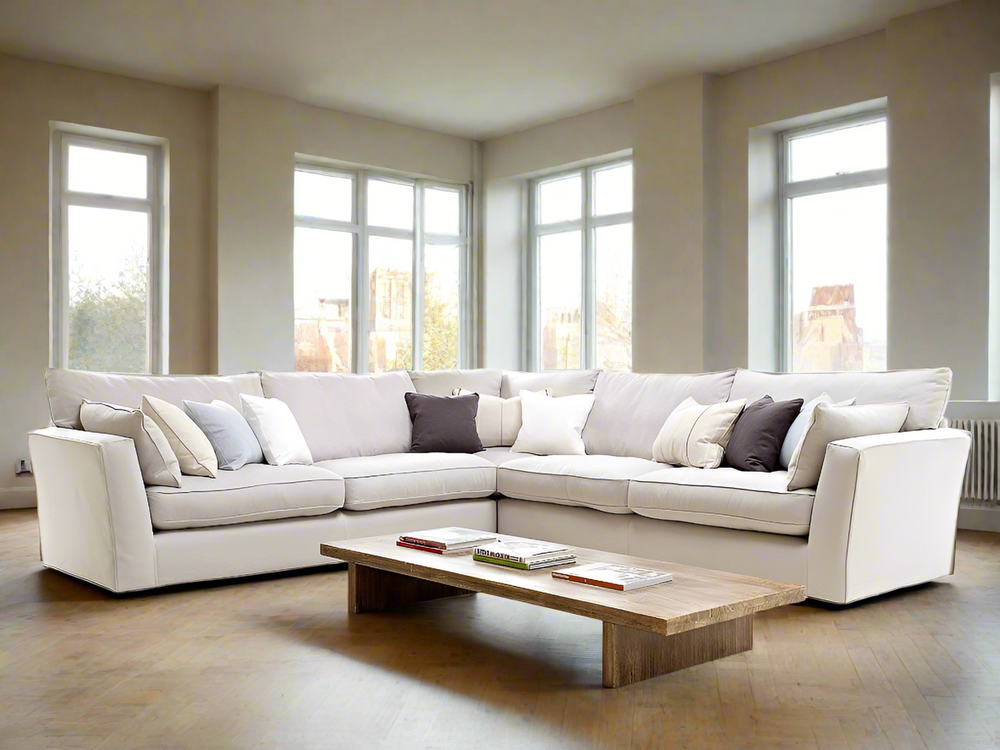 West XL Maxwell modular cushy large corner sofa by westbridge with upgrade fabric at reduced price Westbridge-Renaissance Design Studio