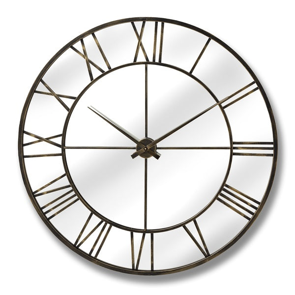 X Large Metal & Mirror Wall Clock