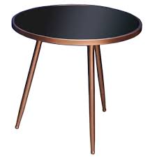 RAMON SIDE TABLES . BLACK AND COPPER LOOK. CLEARANCE ( KD)
