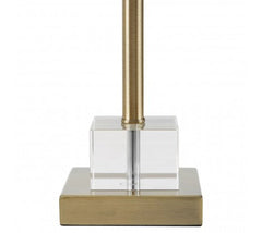 Herta table lamp with leaf design on antiqued brass  base