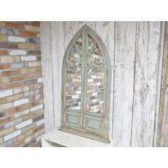 Gothic rustic window mirror with arch