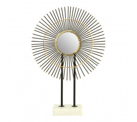 Milano round "wheel " quill on stand with white marble