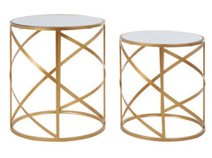 Avantis fab set of 2 October gold side tables Instore only