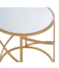 Avantis fab set of 2 October gold side tables Instore only