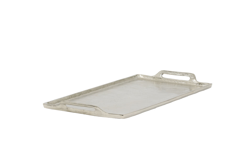 Rorik raw nickel tray  with 2 handles 30 x 53 cm