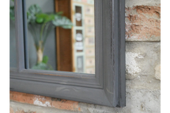 Charcoal Window Mirror with  distressed finish  !