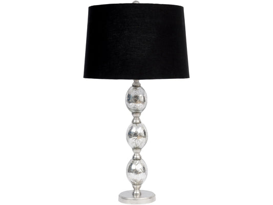 ANTIQUE SILVER OVAL BUBBLE TABLE LAMP