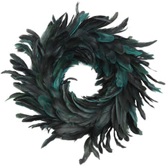 Teal feather wreath