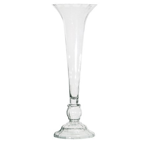 Trumpet vase glass with metal finish outlet store