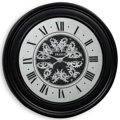 Cogs clock 80 cm silver round Instore purchase collection only