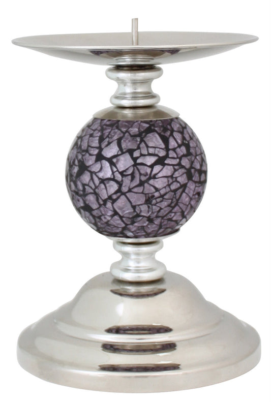 Violet Mosaic Ball Candle Holder