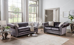 Giselle  plush velvet 1 seater charcoal last one !  Instore Purchase  view in outlet