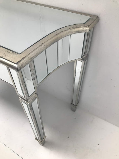 Mirrored Console large Table with 3 Drawers and  Silver Finish trim SALE