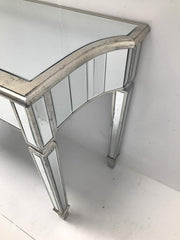 Mirrored Console large Table with 3 Drawers and  Silver Finish trim SALE