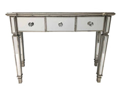 Mirrored Console large Table with 3 Drawers and  Silver Finish trim SALE