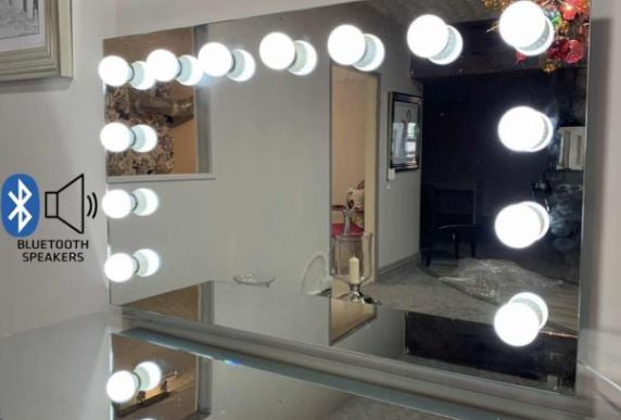 Hollywood large Mirror with Bluetooth 120 x 60 Table top complete with bulbs LAST ONE