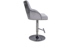 Jimmy Gas Lift Bar Stool - Pewter silver grey  velvet for collection last one pay Instore only