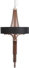 Langan table lamp in nickel with black shade