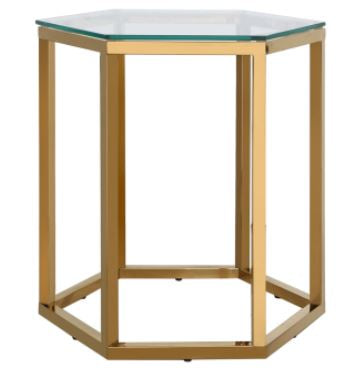 Hexagon Glass End Table in 2 Colours