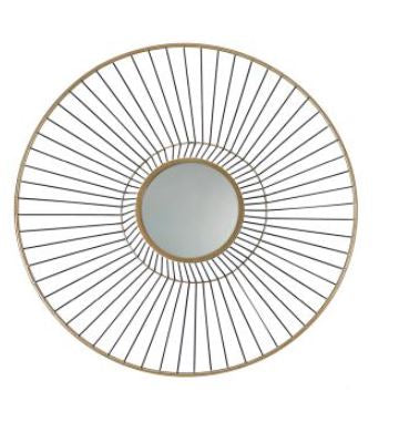 Mirrored Gold Round Metal Wall Art in 2 Sizes