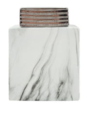 White 21.5cm  Marble And Silver Ginger Jar Instore clearance purchase only