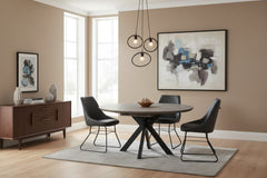 Mirabeau round  to oval extending dining table  with smart top