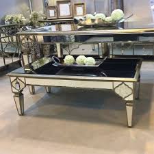 Marrakech Antique Mirror Coffee Table With Frosted Mirror Panels