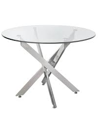Nova 130cm large round glass and chrome table  view in store