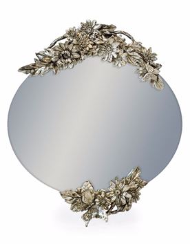 Oval frameless mirror with double butterfly  detail collect only or arrange delivery