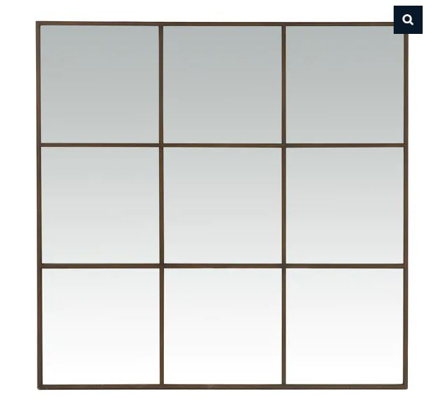 PALACE  BLACK FRAMED WINDOW MIRROR 9 PARTITIONS click n collect No exchange