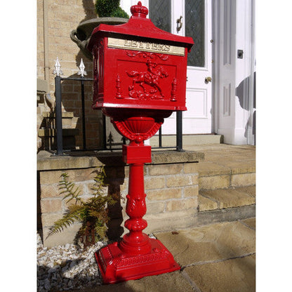 Post box on stand ground mounted
