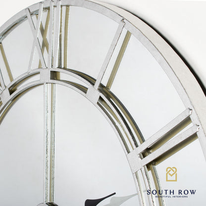 Odyssey Mirrored Clock silver 80 cm click n collect