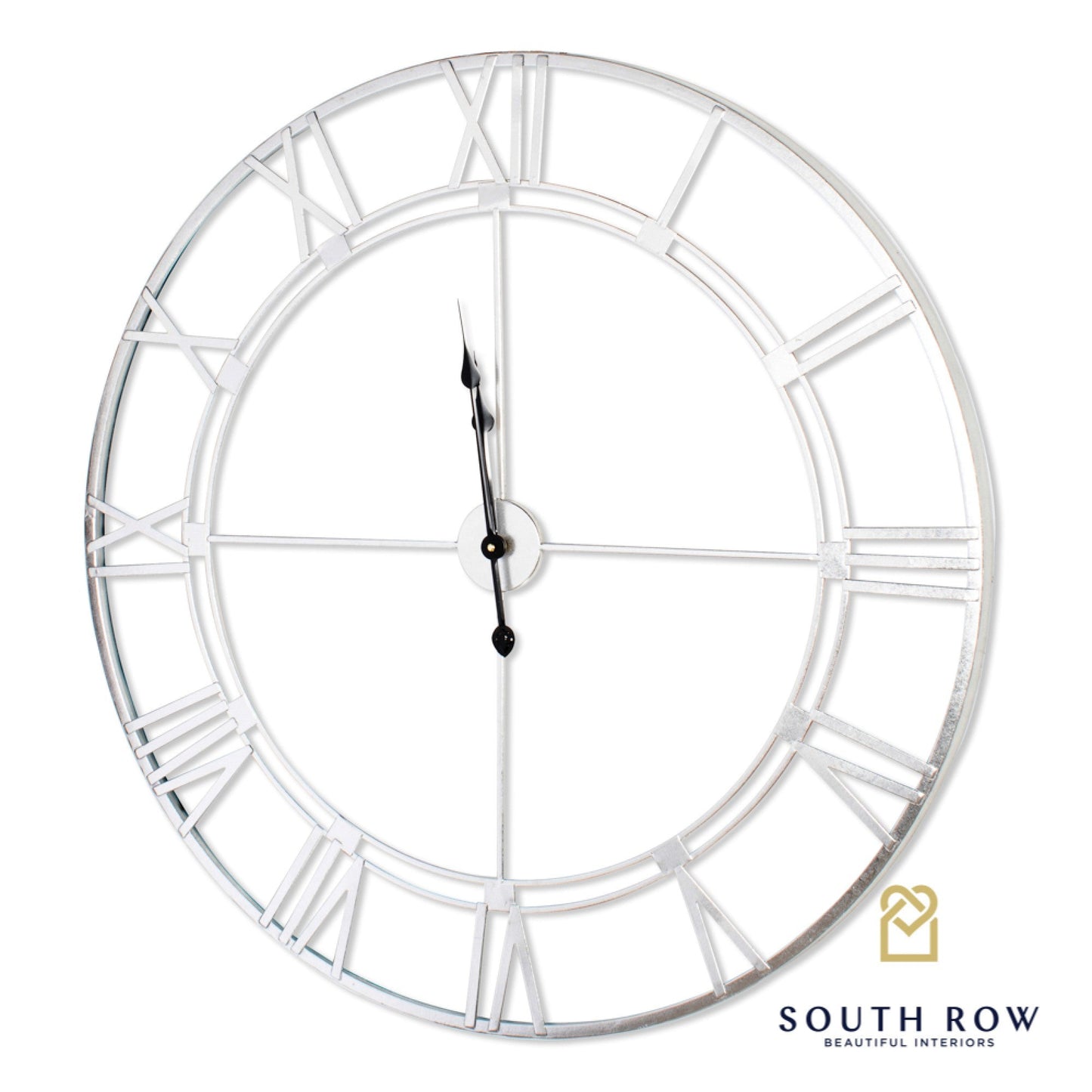 Alana 90 cm skeleton clock in silver Click N Collect